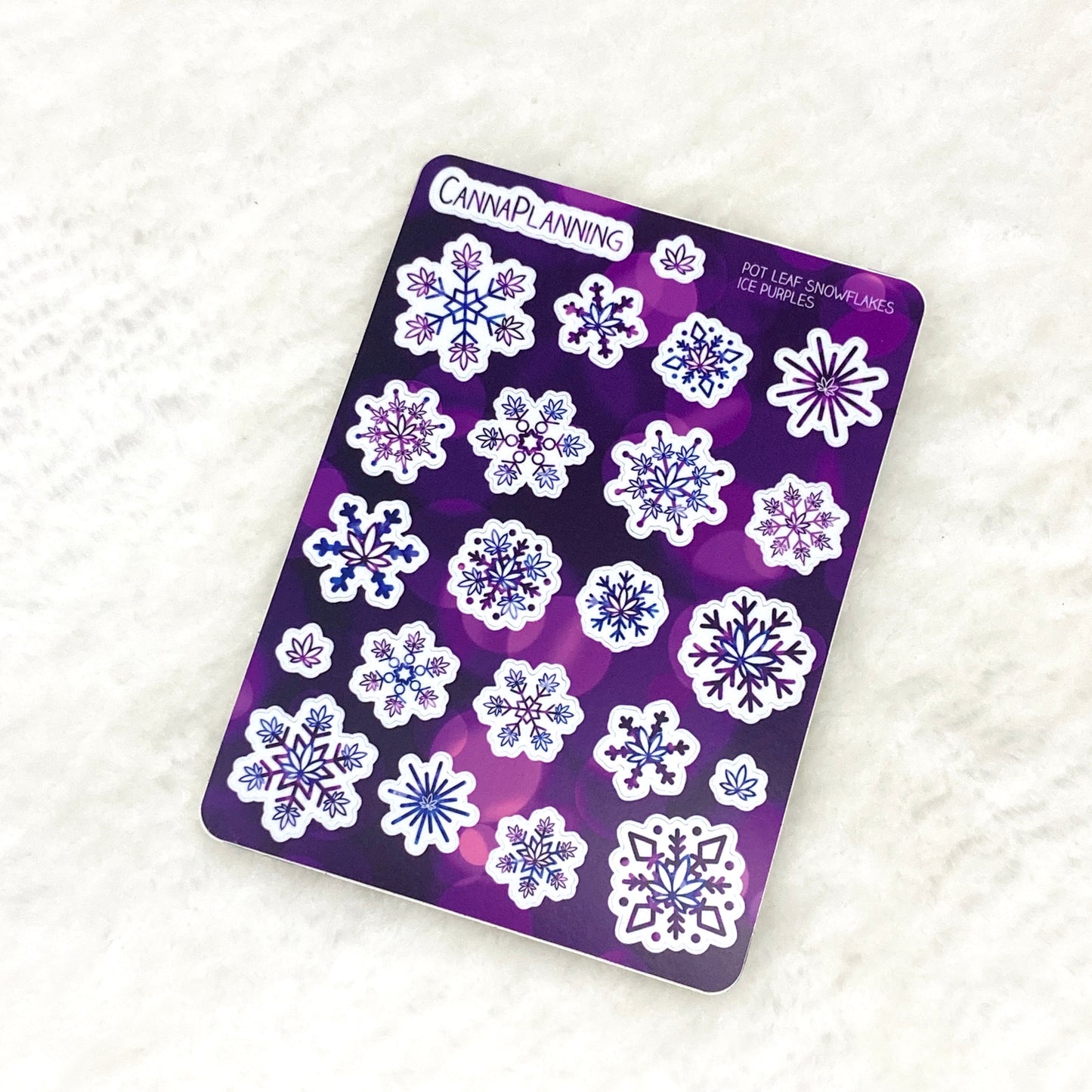 MISFIT Marijuana Snowflake Planner Stickers - Premium Vinyl - *Retiring Design - final stock* (**B-GRADE: see photos and description**)