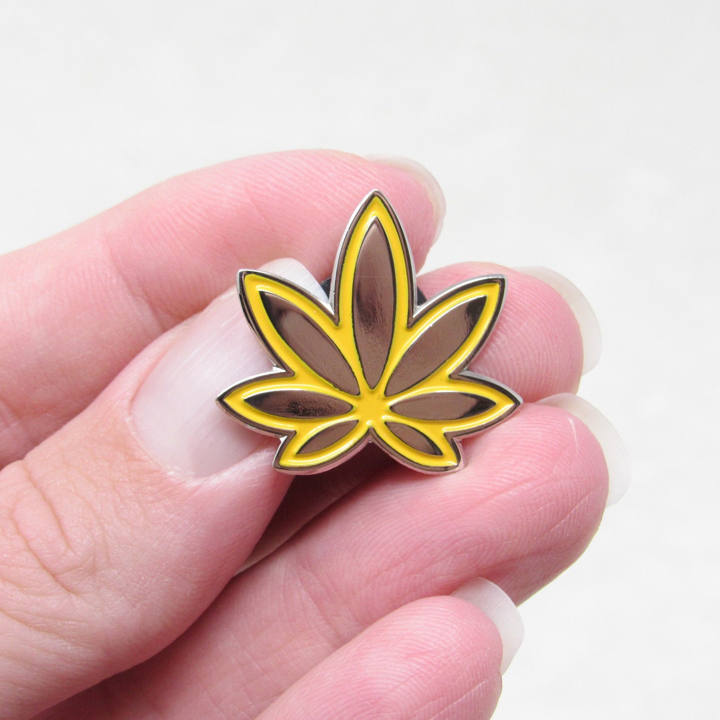 Sunrise Yellow Orange Marijuana Enamel Pin