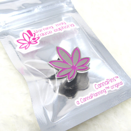 MISFIT/ALMOST PERFECT Fuchsia Pink Marijuana Enamel Pin