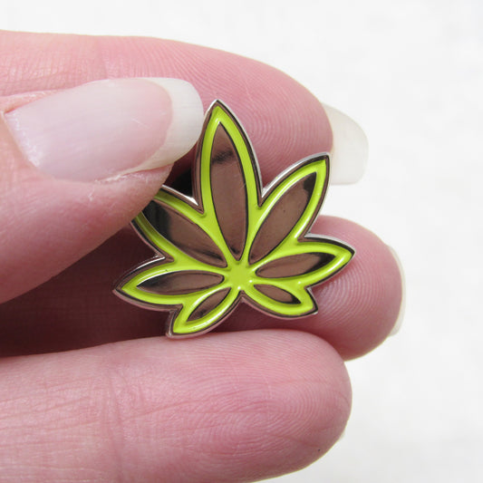 Lime Green Marijuana Enamel Pin