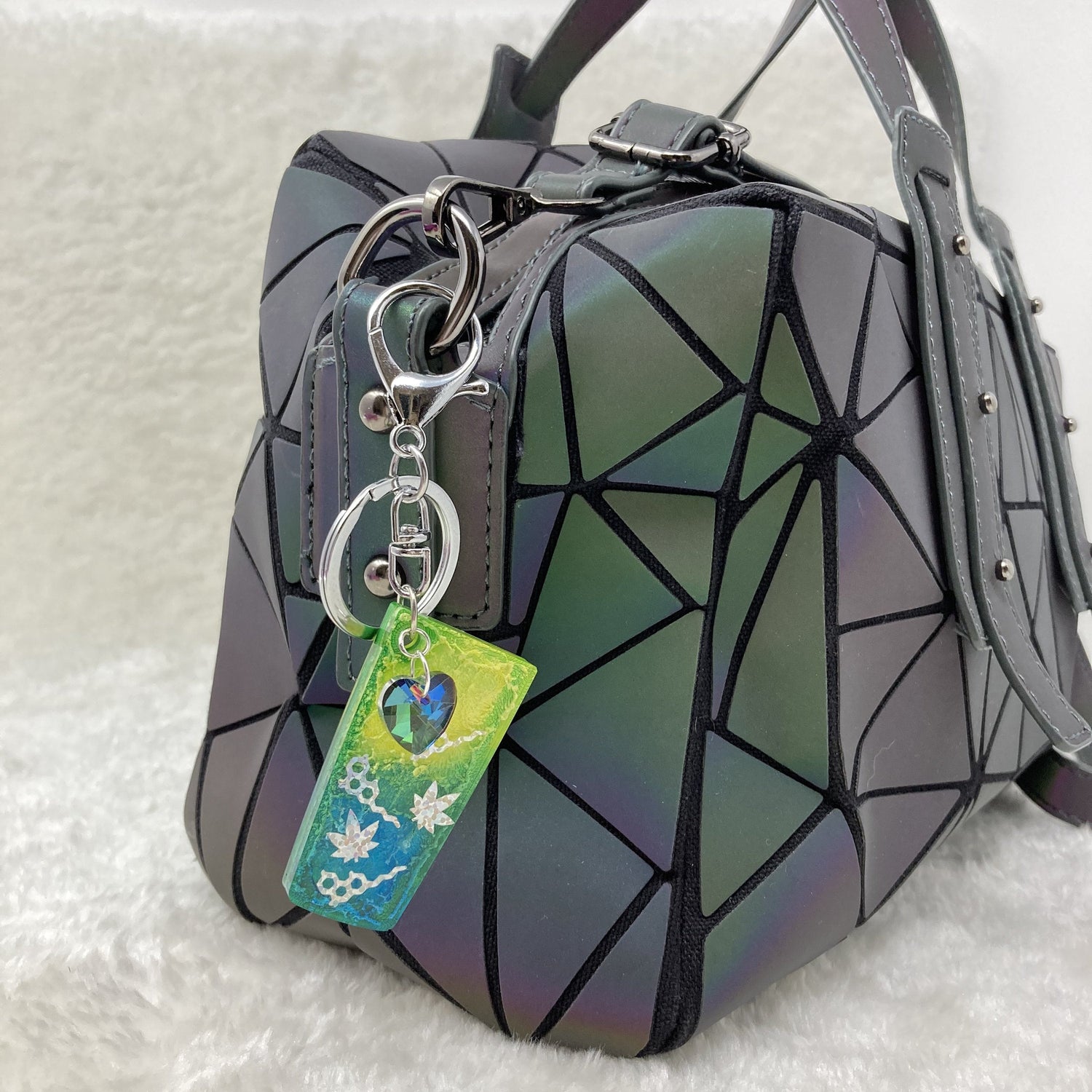 THC and Marijuana tumbler keychain with crystal embellishment (Style RCK-05)  (4665400983651)