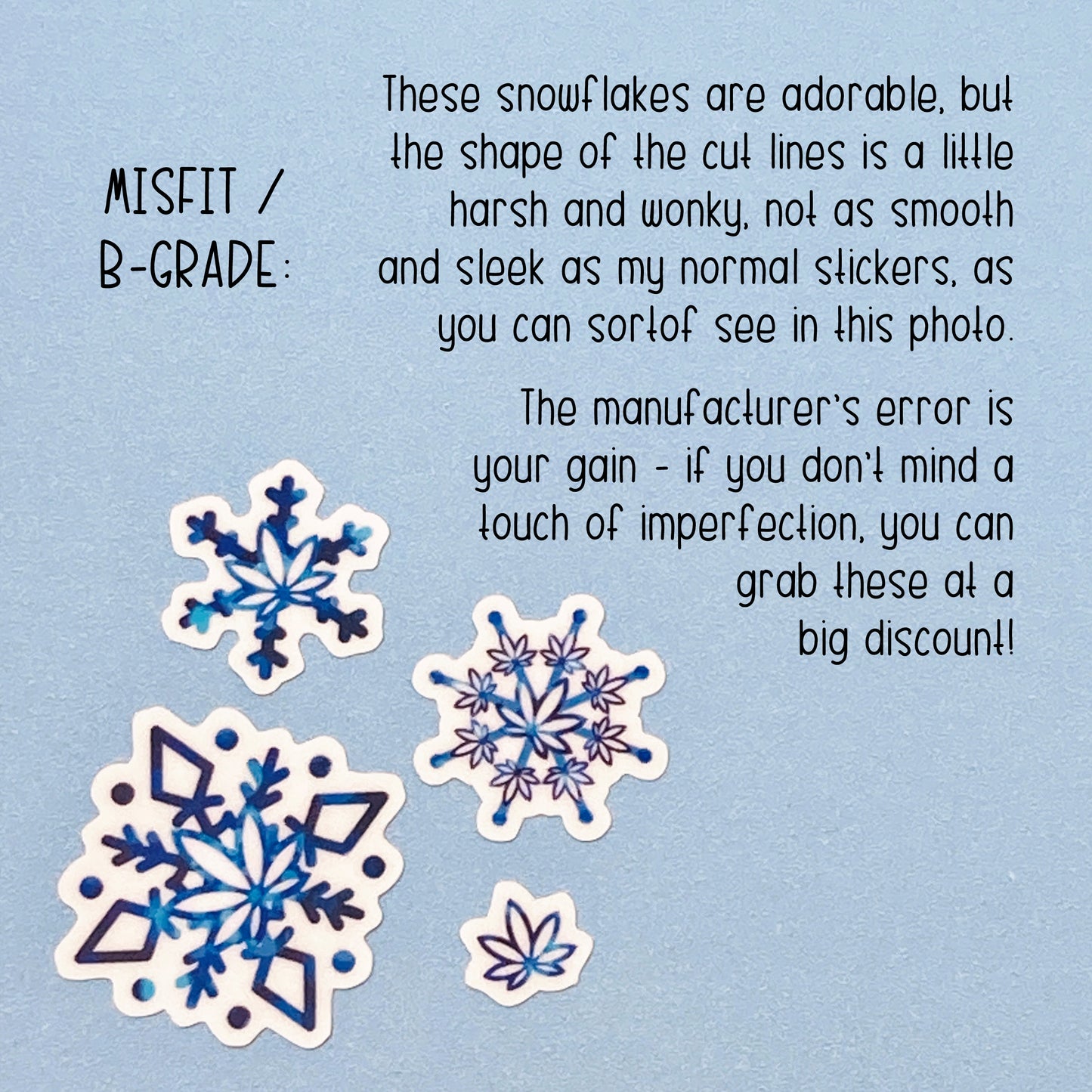 MISFIT Marijuana Snowflake Planner Stickers - Premium Vinyl - *Retiring Design - final stock* (**B-GRADE: see photos and description**)