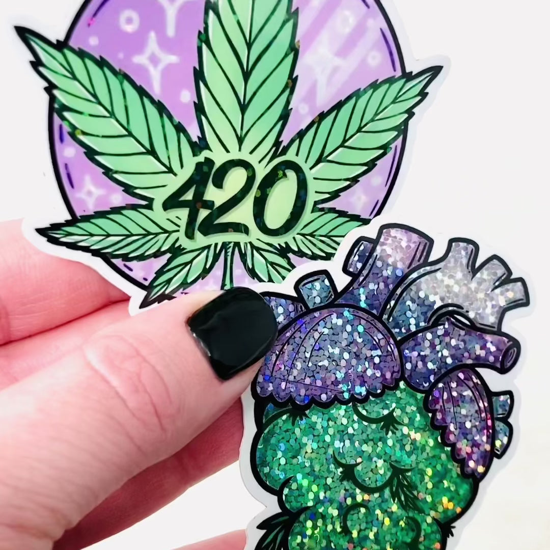 Marijuana Magik glitter die cut stickers *Retiring Product - final