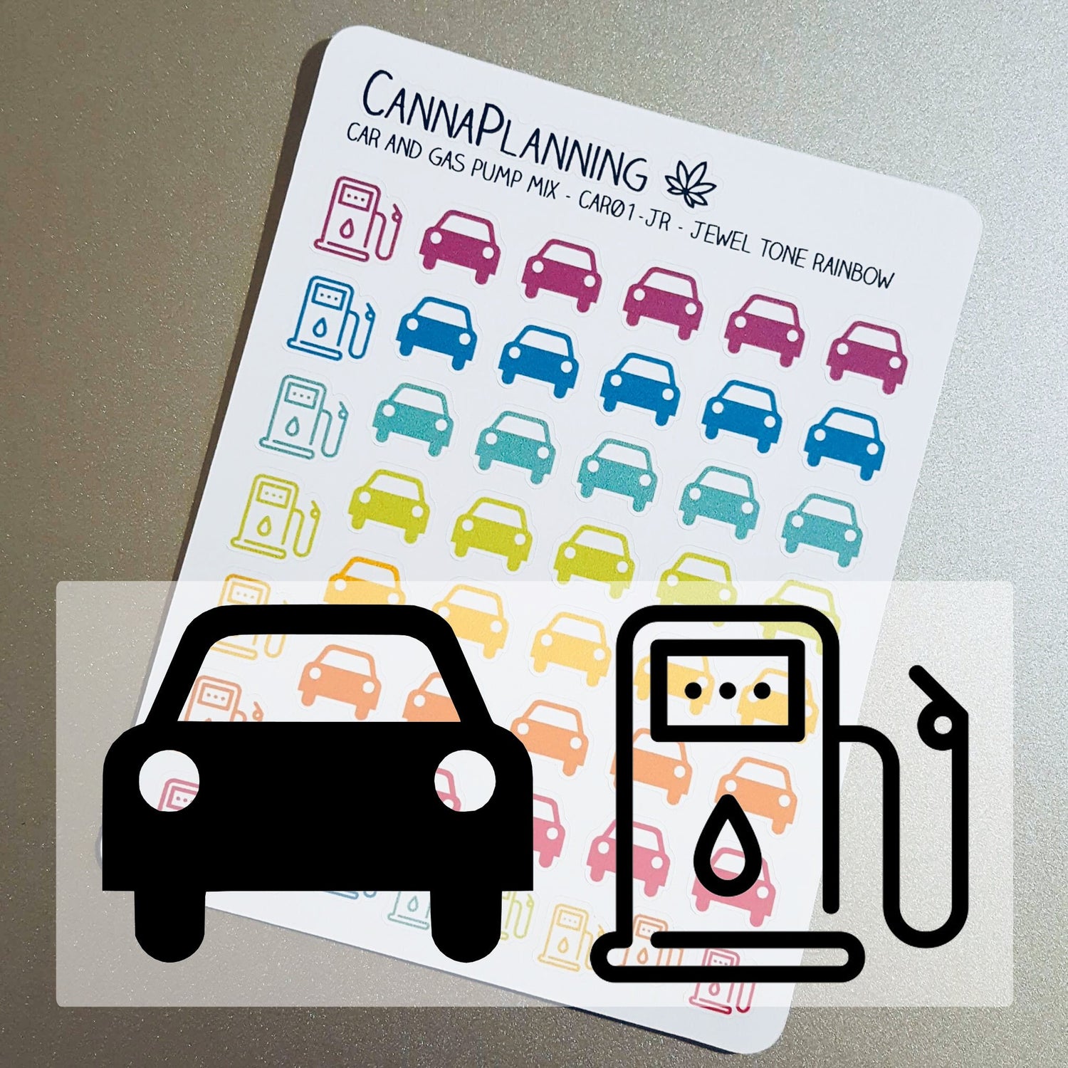 Car and Gas Pump Icon Stickers - CannaPlanning  - Icons, Non-Weed, Stickers (4440694784099)