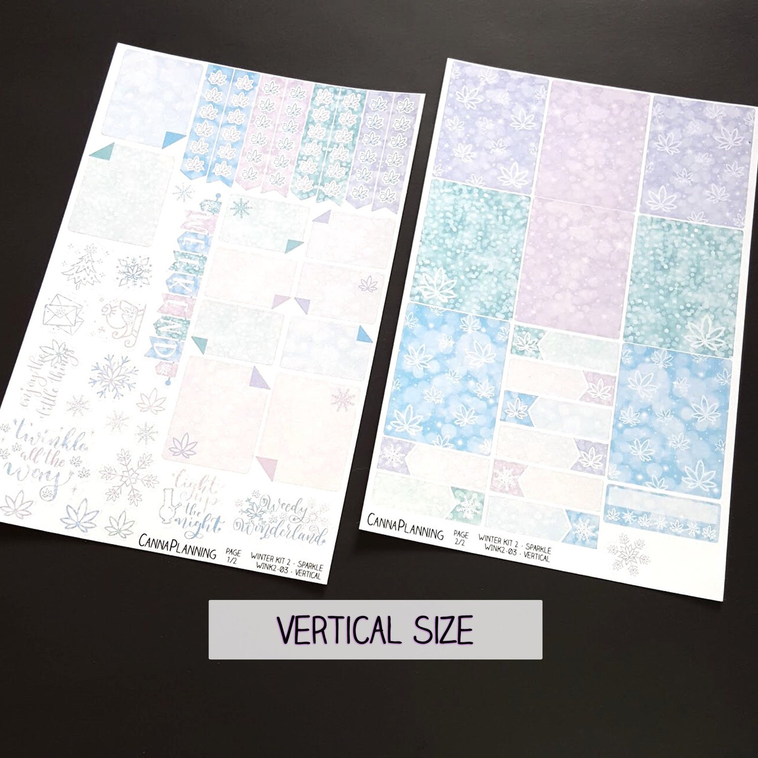 Soft Pastels "Winter Sparkle" Marijuana Sticker Kit *Retiring Design*  (7052483592369)