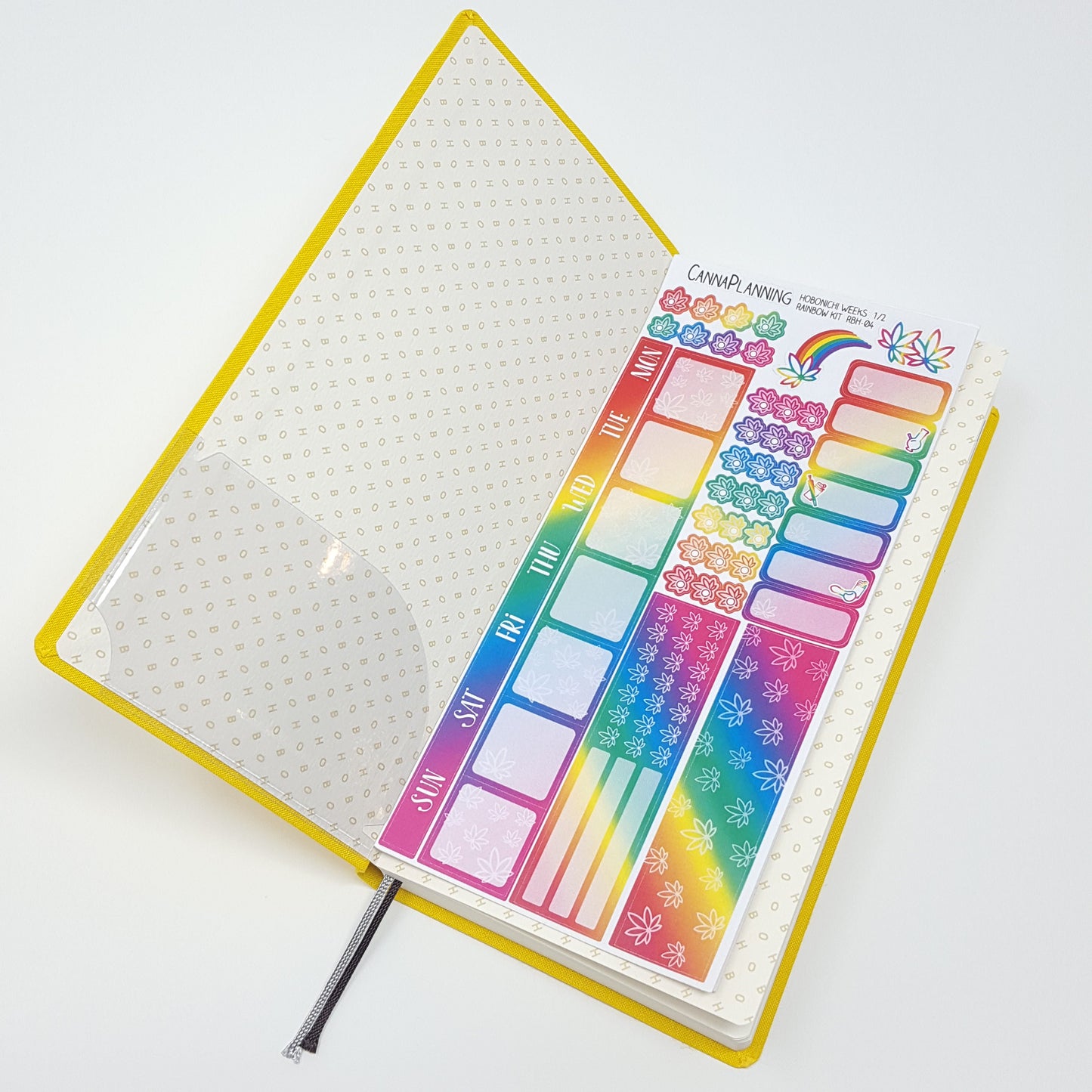 Hobonichi Weeks Marijuana Rainbow Pride Sticker Kit; Marijuana, 420 Art, Weed (4440696455267)