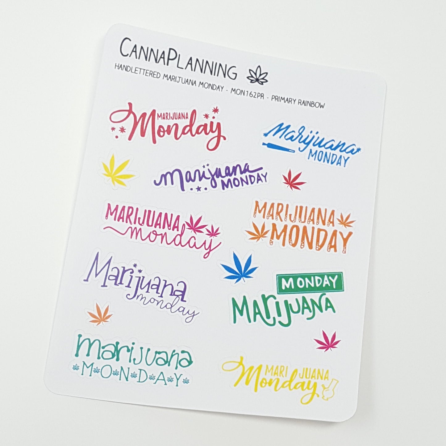 "Marijuana Monday" Hand-Lettered Weed Cannabis Stickers - CannaPlanning  - Hand Lettering, Non-Holiday, Stickers (4440697831523)