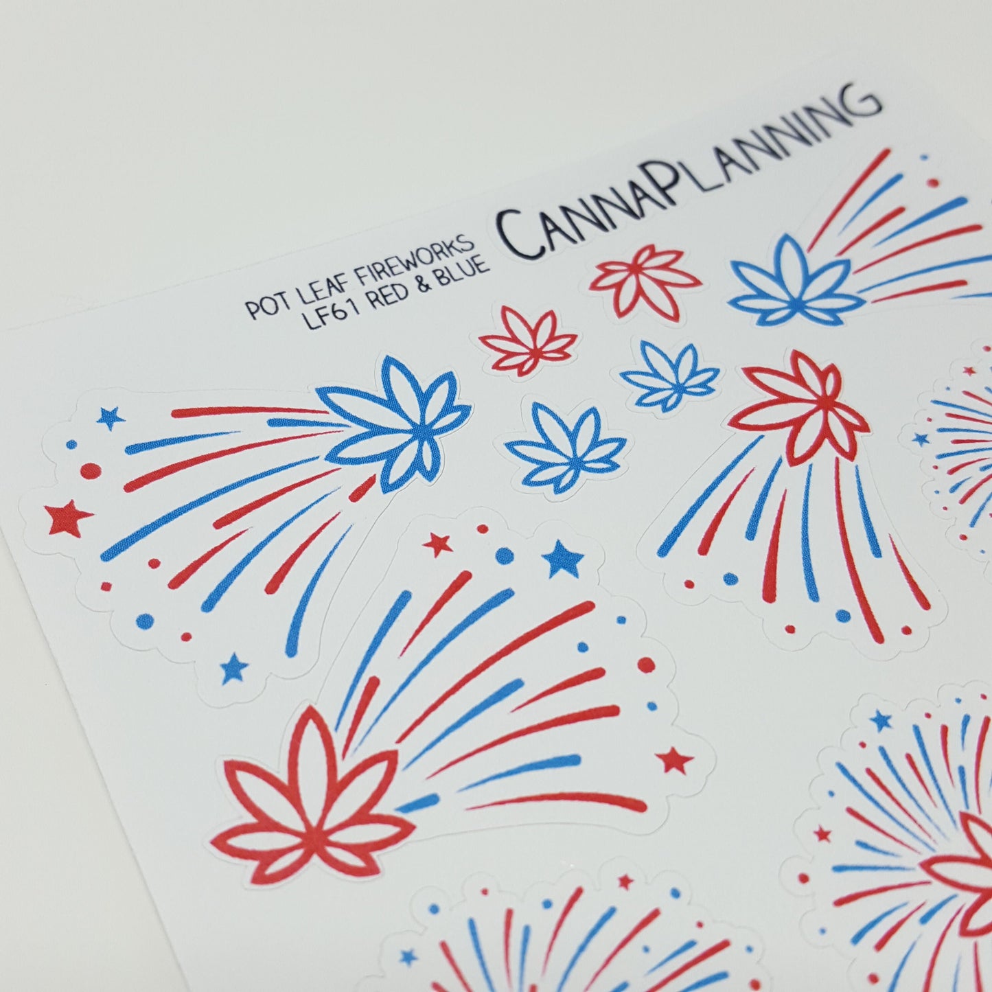 Marijuana Leaf Firework Stickers *Retiring Design - final stock* | Pride 420 Cannabis stickers, 4th of July, canada day, planner stickers