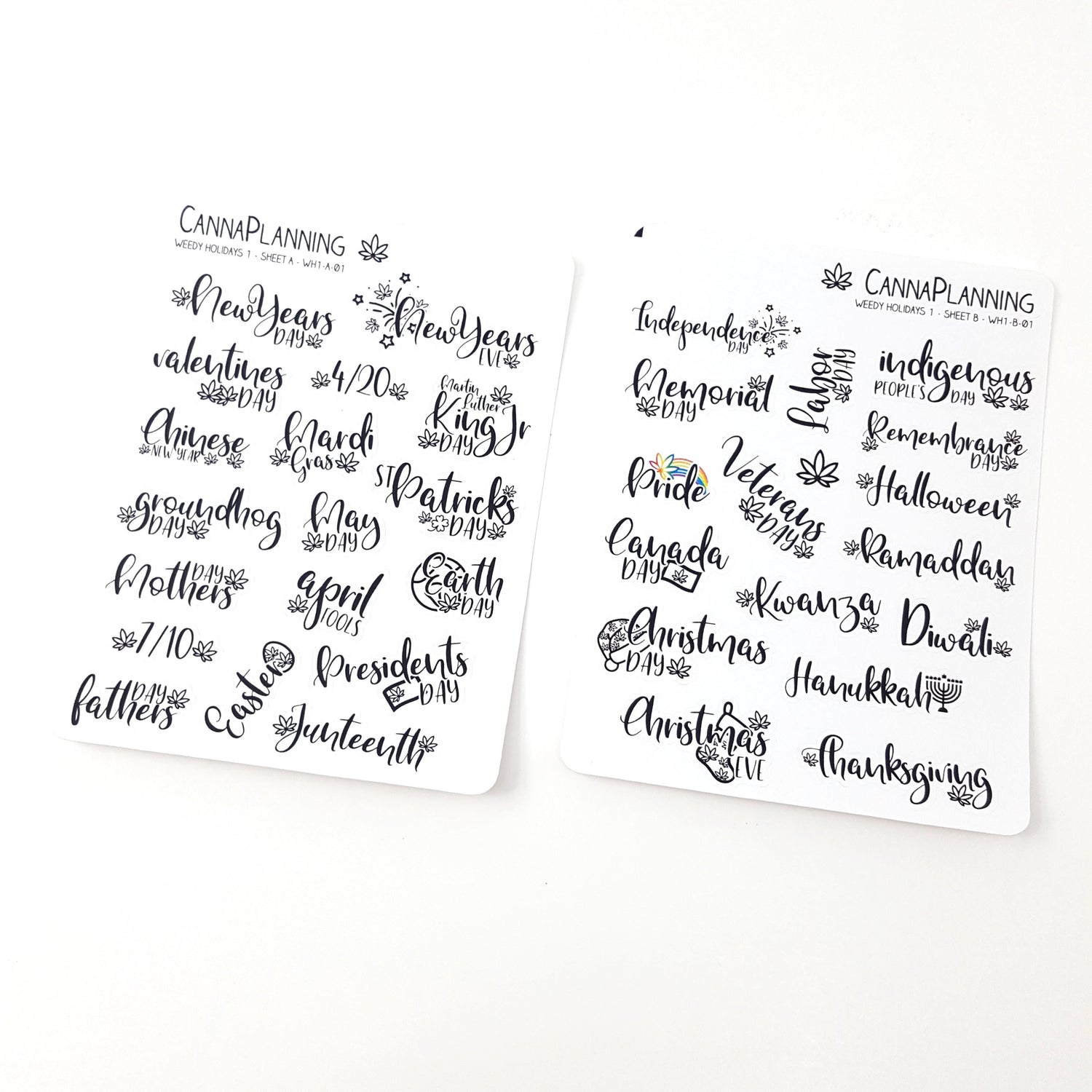 Weedy Holiday Marijuana Lettering stickers (4440690950243)