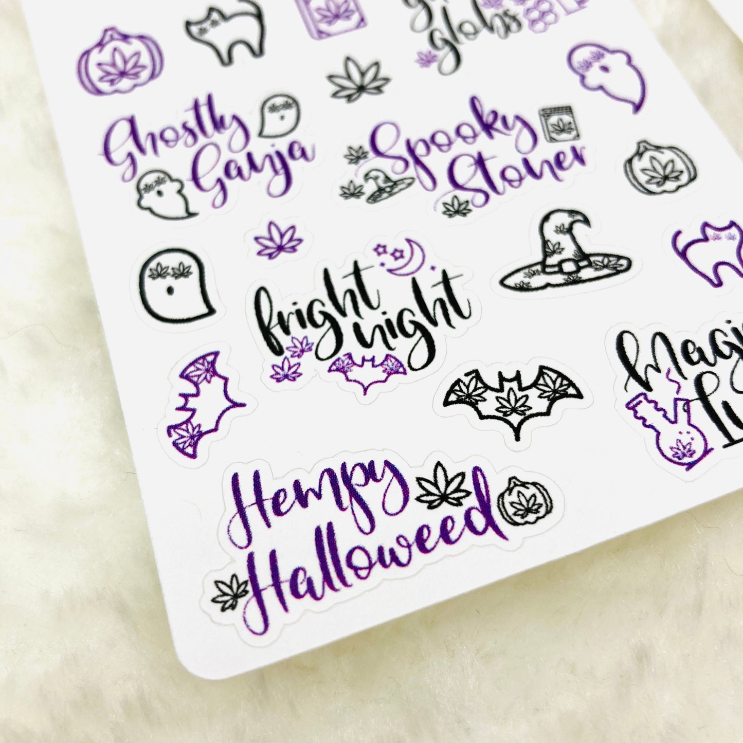 MINI Spooky Stoner Marijuana Halloween deco stickers 