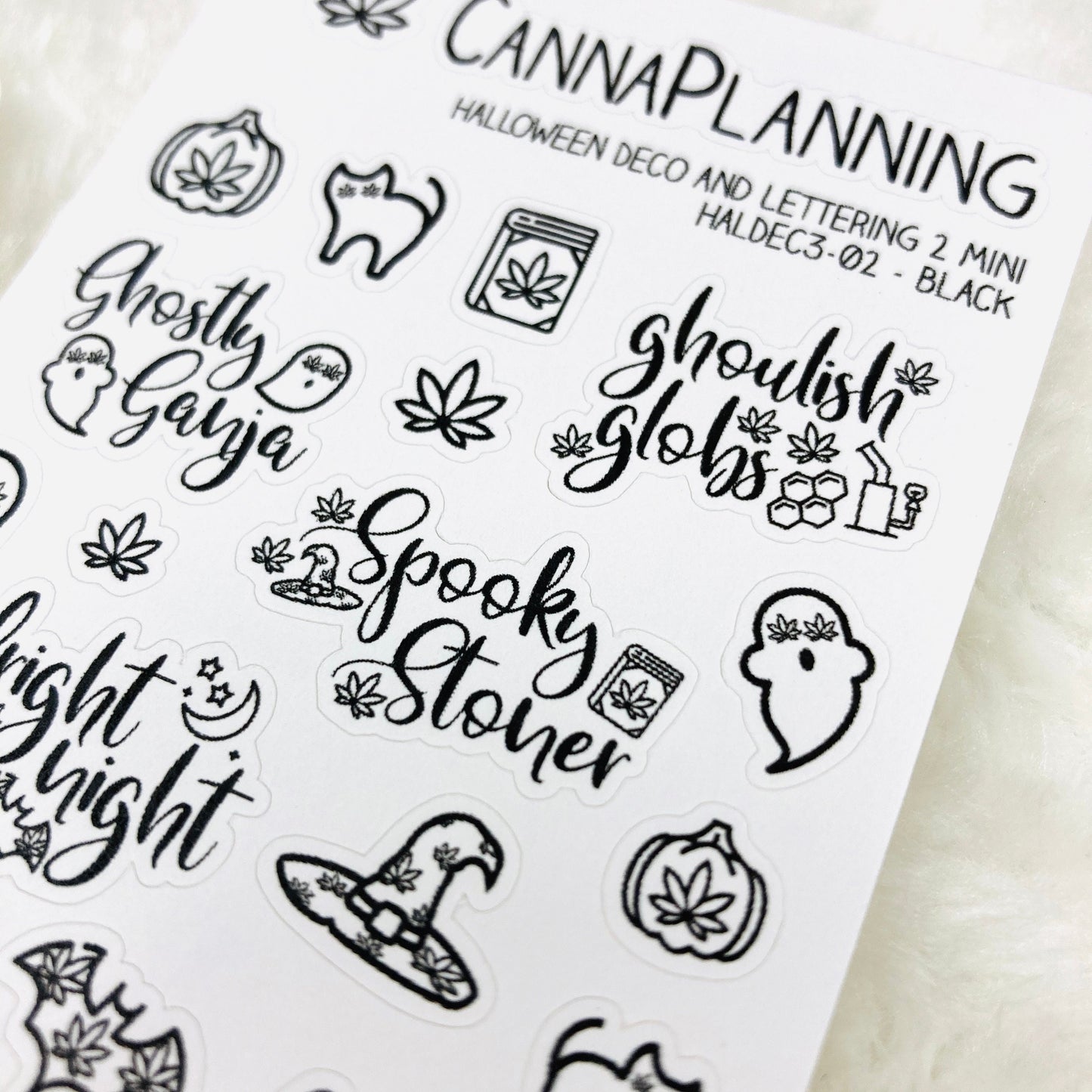 MINI Spooky Stoner Marijuana Halloween deco stickers 