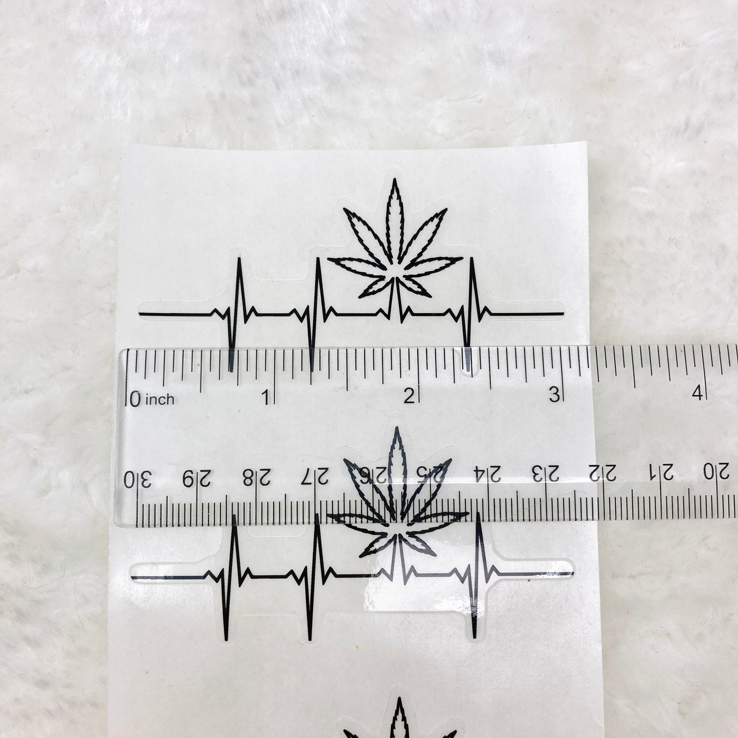 PREMIUM/BULK Clear Pot leaf heartbeat stickers - 3 inches wide, black or rainbow | marijuana stickers edibles stickers warning labels 420 (6012255371441)