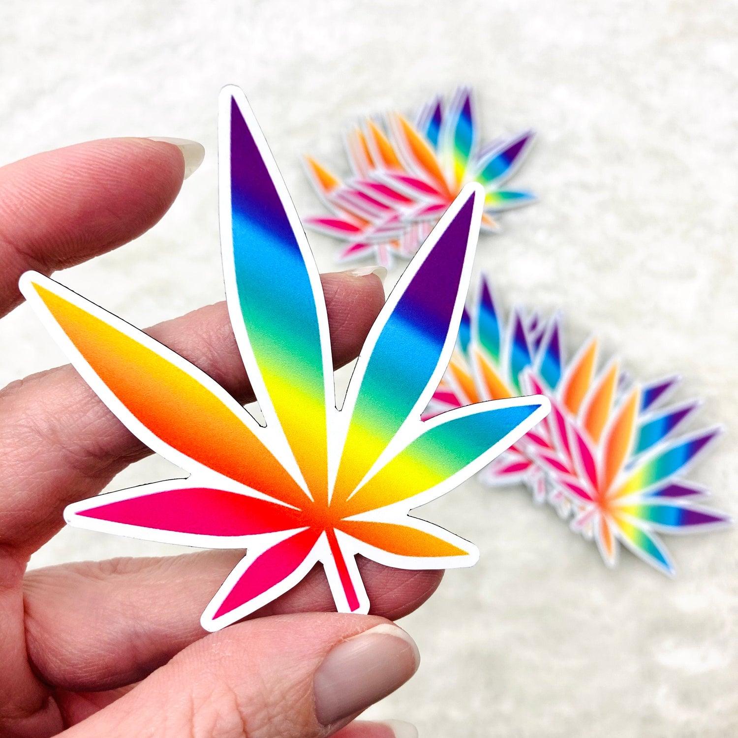 Weed Leaf Rainbow stickers (Premium Vinyl) *Retiring Product