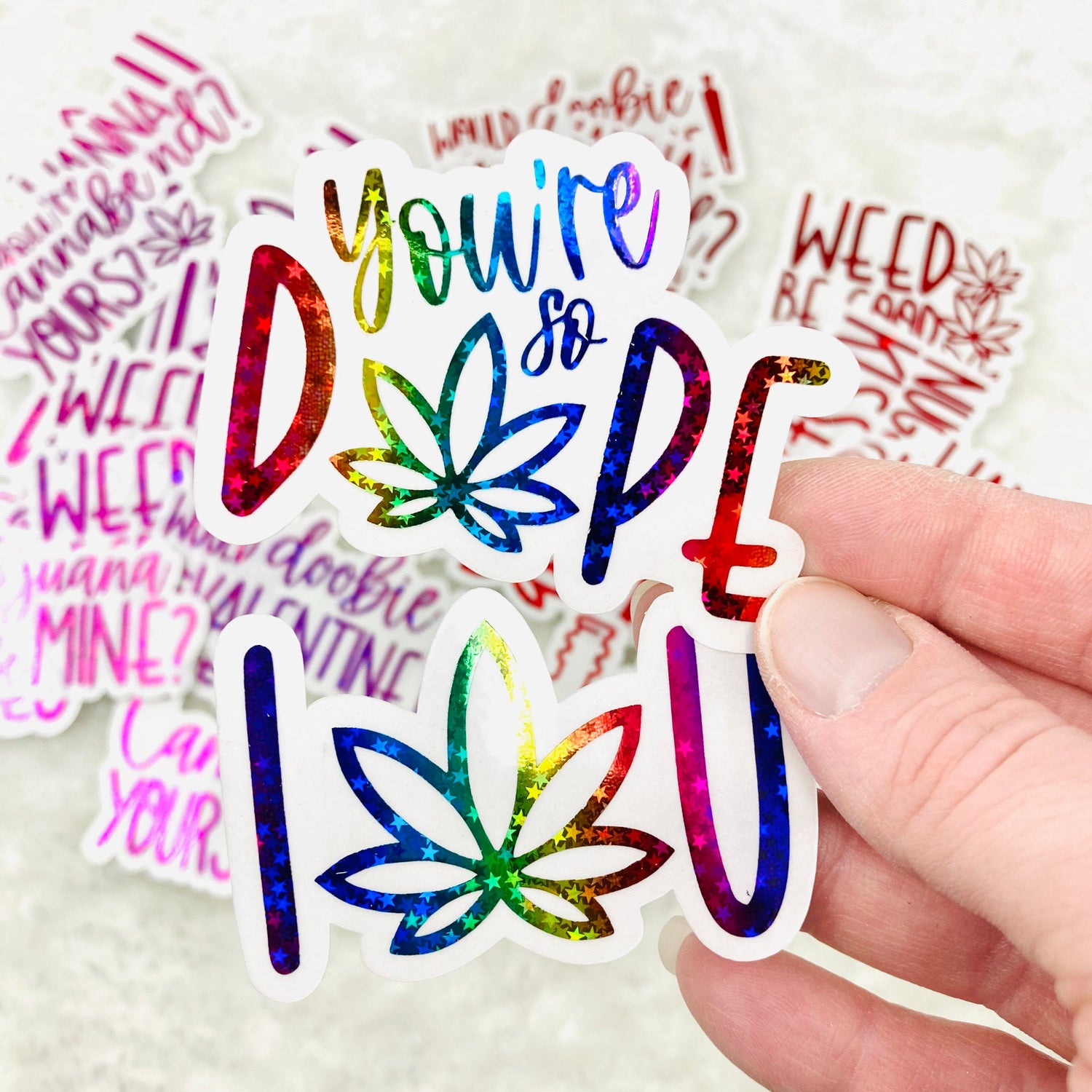 CLEAR FOILED Weedy Die Cut Valentines stickers *Retiring Product - fin –  CannaPlanning