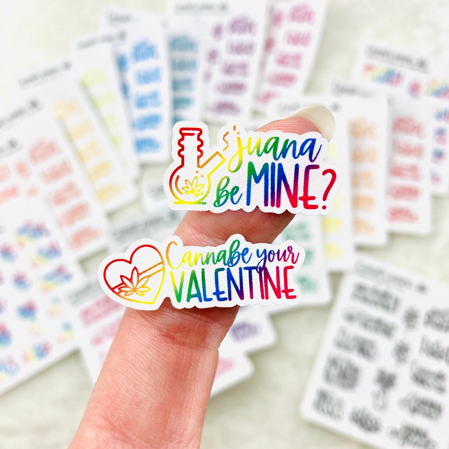 Clear Foiled] Marijuana Valentines Stickers – CannaPlanning