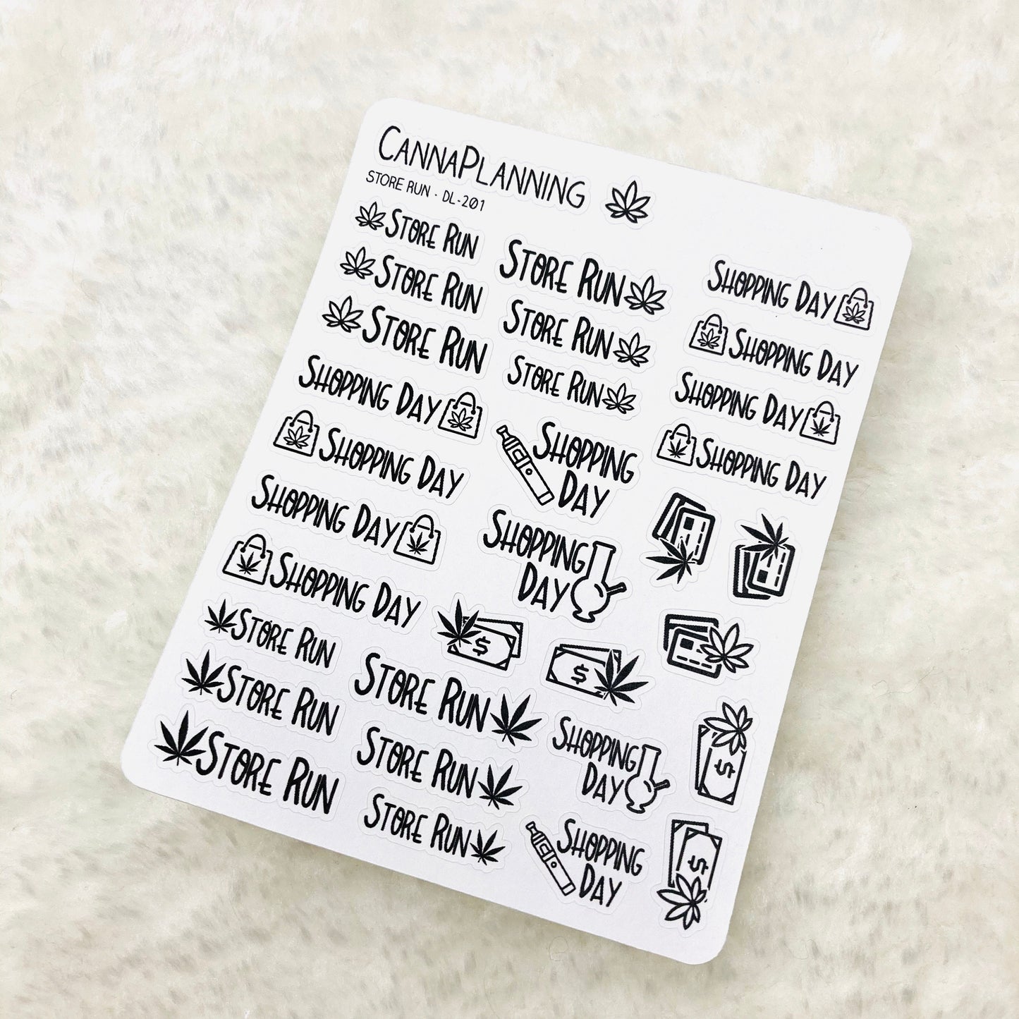 Store Run Stickers *RETIRING DESIGN - final stock* | lettering stickers, marijuana dispensary stickers, shopping stickers, weed store