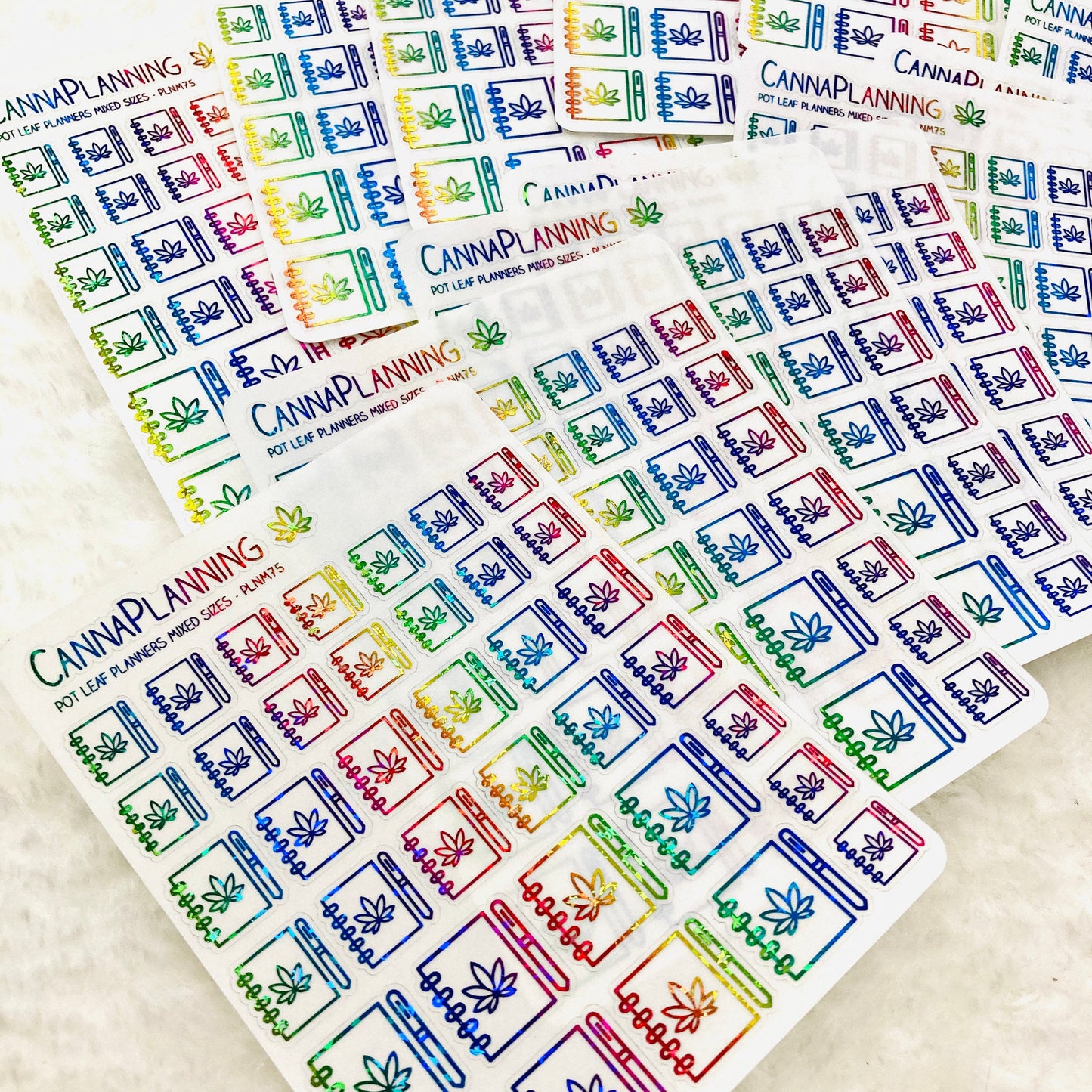 CLEAR FOILED Pot Leaf Planner Stickers | Bullet journal stickers, Planner Stickers, weed stickers, marijuana cannabis stickers (6596123885745)