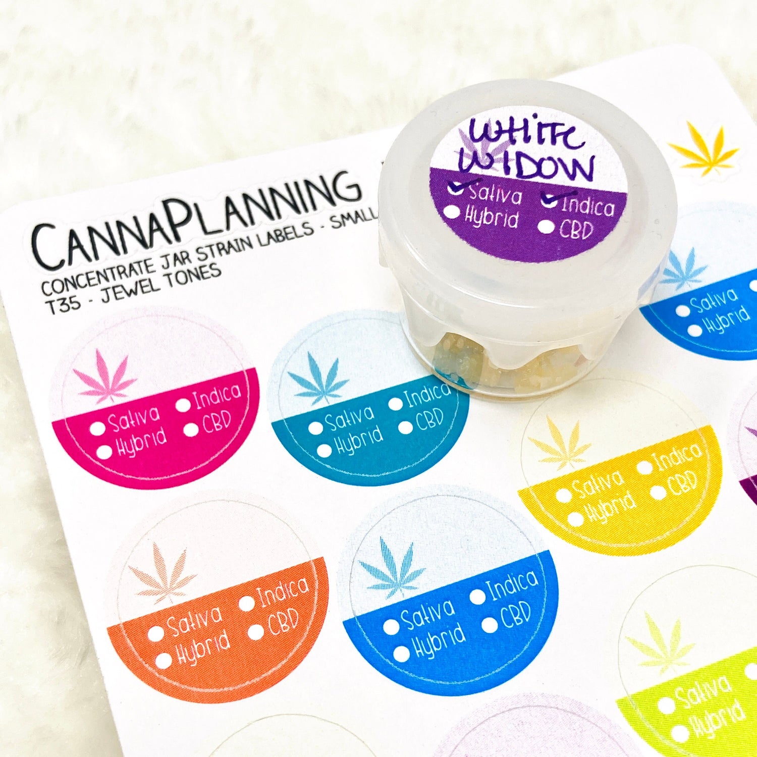 SMALL SIZE Concentrate Jar Strain Label stickers *Retiring PAPER stickers - final stock* | weed 420 edibles label cannabis warning