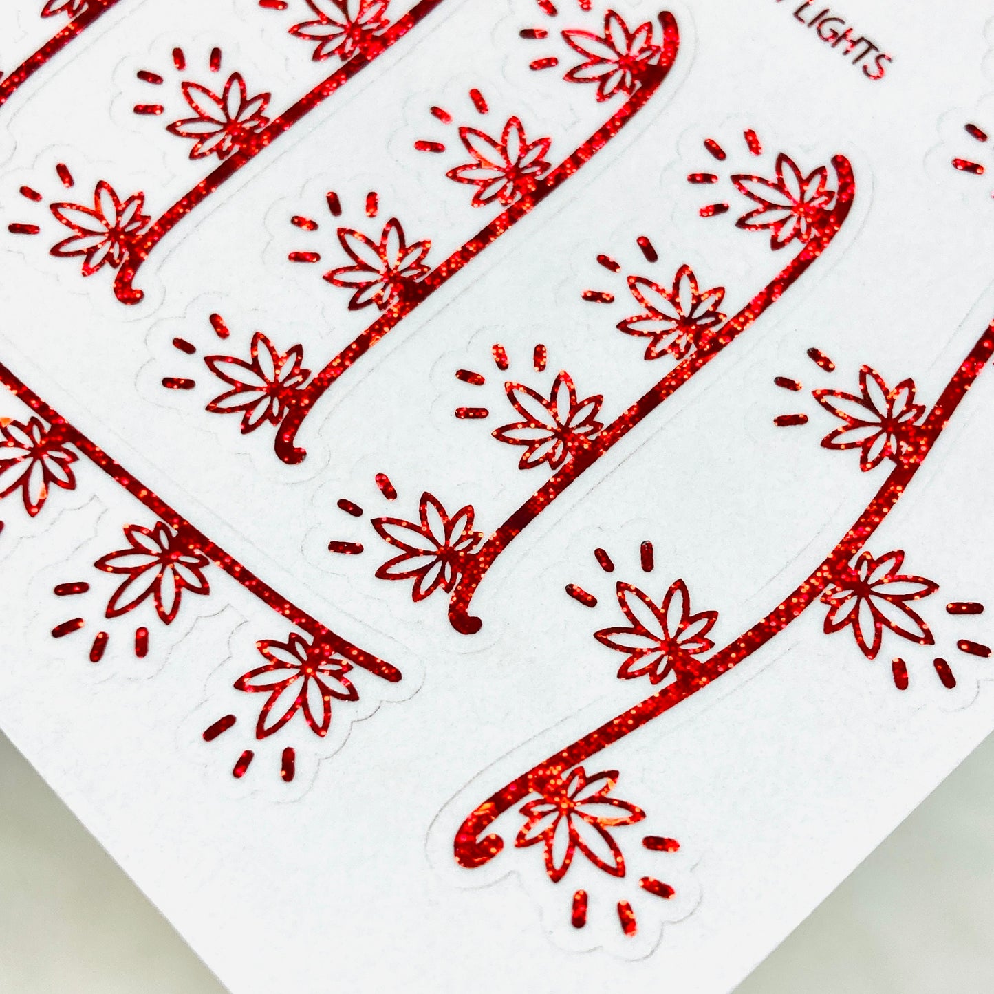 CLEAR FOILED Pot Leaf holiday light string planner stickers  (7078106398897)