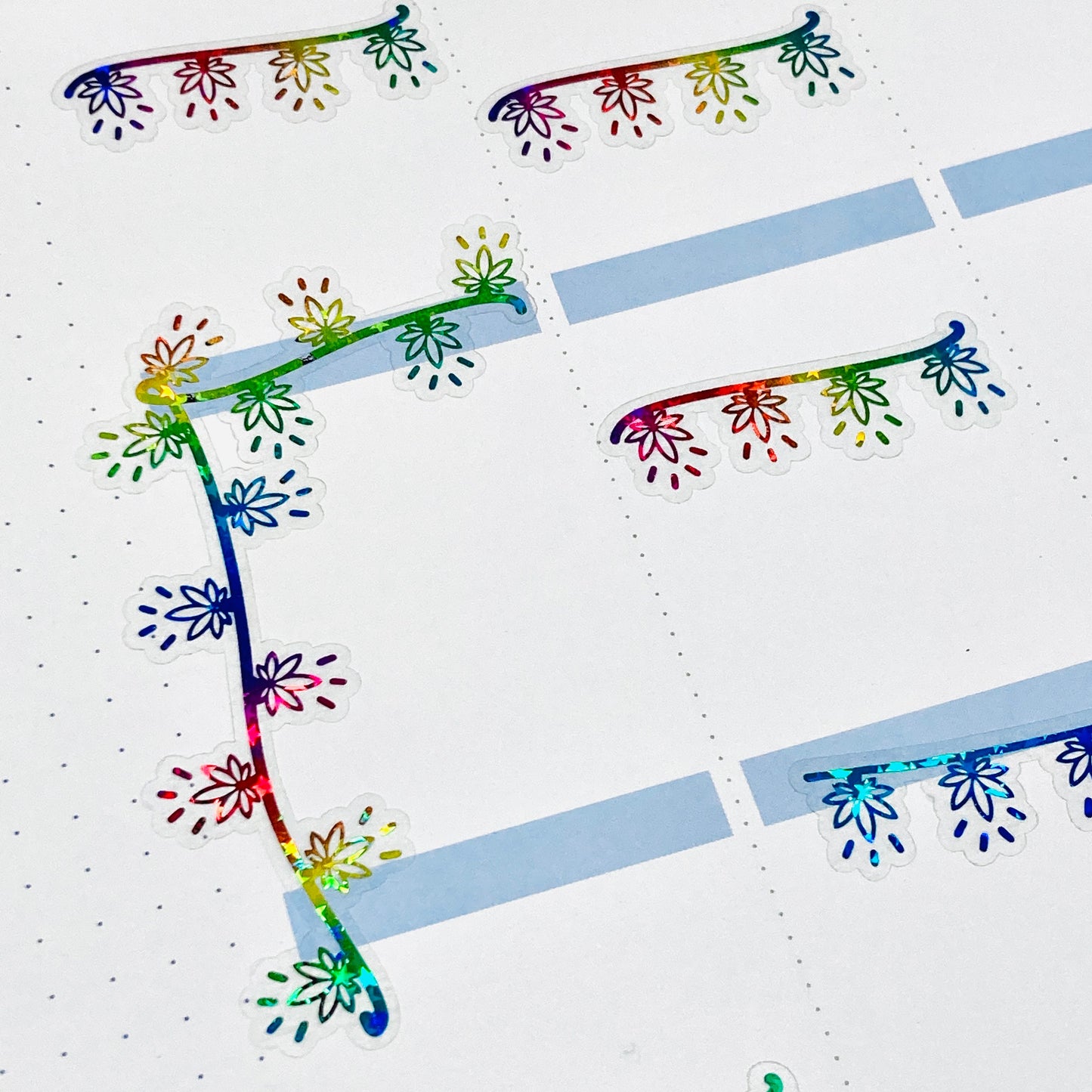 CLEAR FOILED Pot Leaf holiday light string planner stickers  (7078106398897)