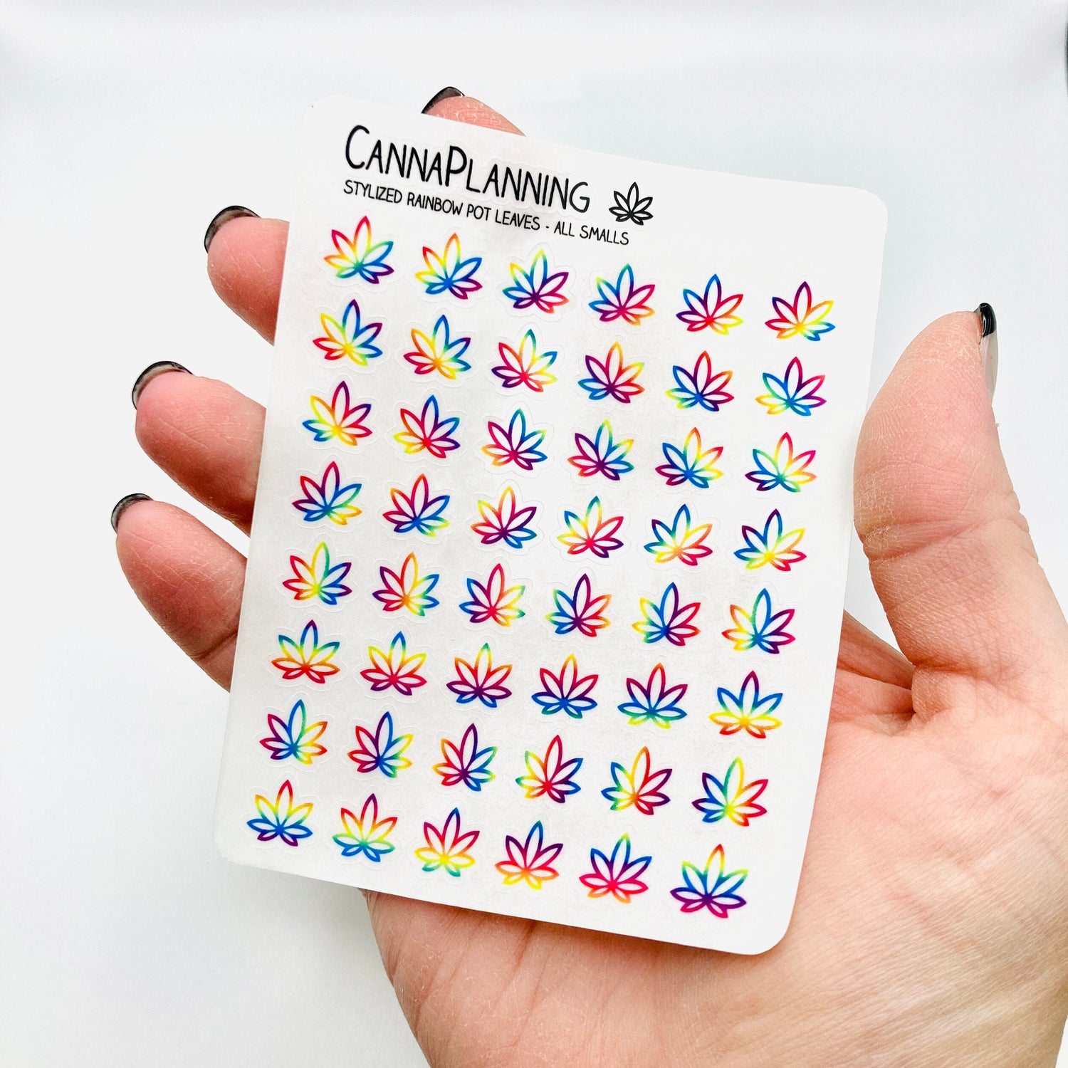 Clear Rainbow Pot Leaf Stickers *2022 New Design*  (4440691507299)