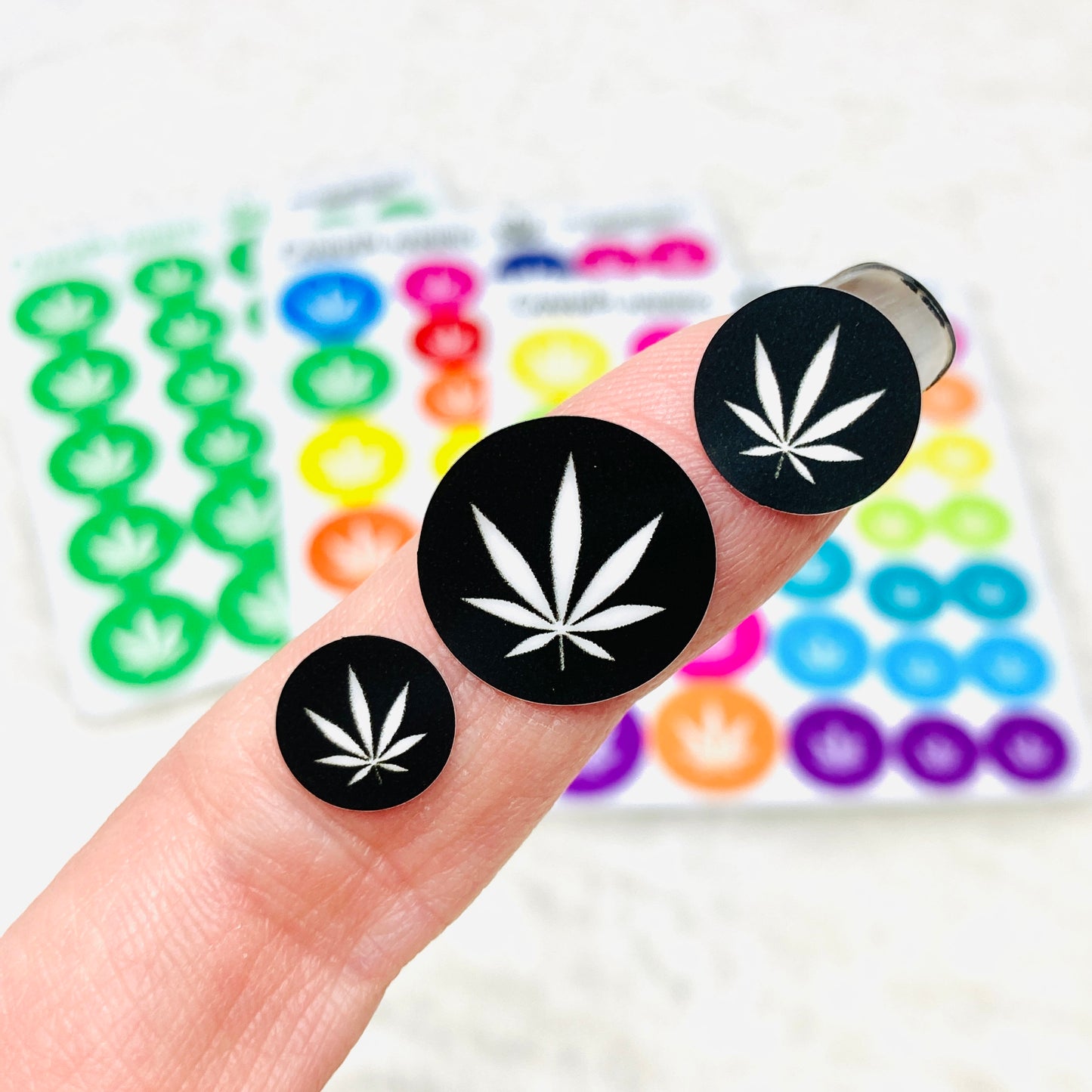 Pot Leaf Circle Stickers Style 1 (New Premium vinyl!)